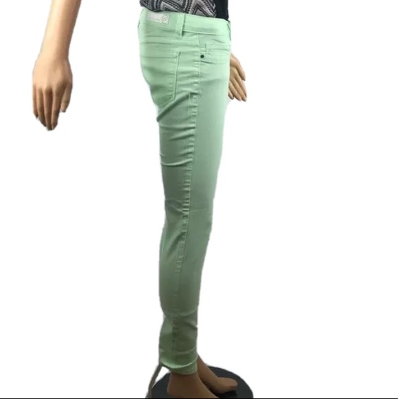 Light Green Sneak Peek Skinny Jeans -size 5 junior - Picture 6 of 9